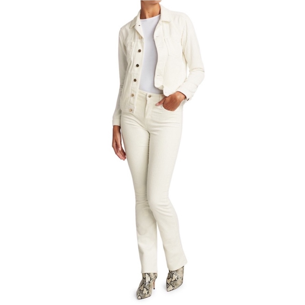NEW L’Agence Oriana Cotton High Rise Straight Leg / Vintage White / Size 25